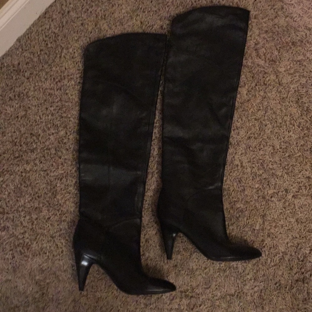 Leather over-the-knee boots